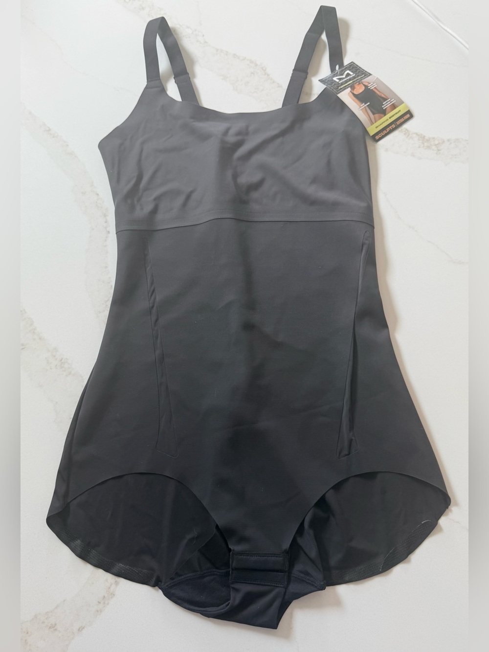 Maidenform Shaping Bodysuit XL Black Sculpts Extra Firm Bottom Closure NWT